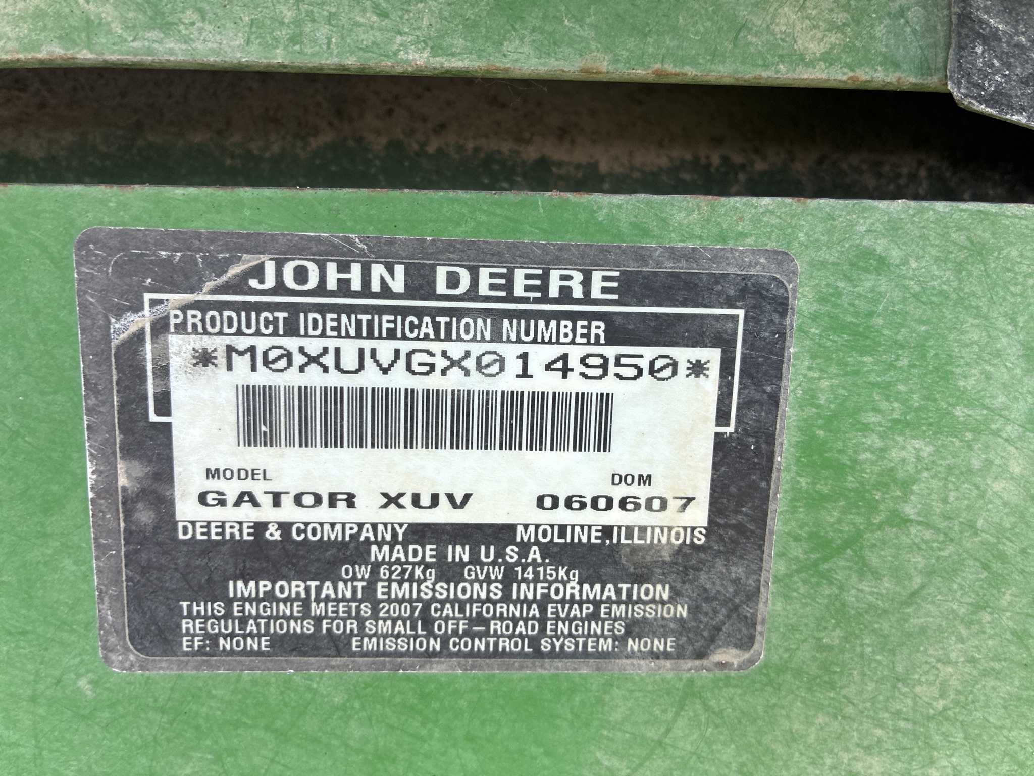  2007 John Deere XUV 620I GREEN at LandMark in Marysville, KS