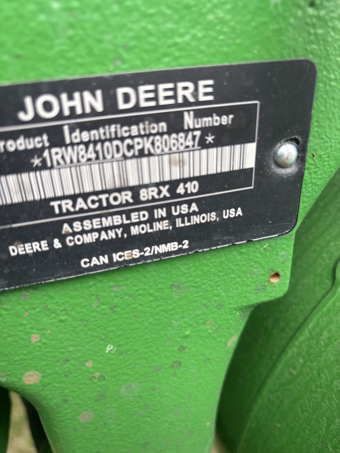 On Lot 2023 John Deere 8RX 410 at Tri County Equipment Bad Axe, MI