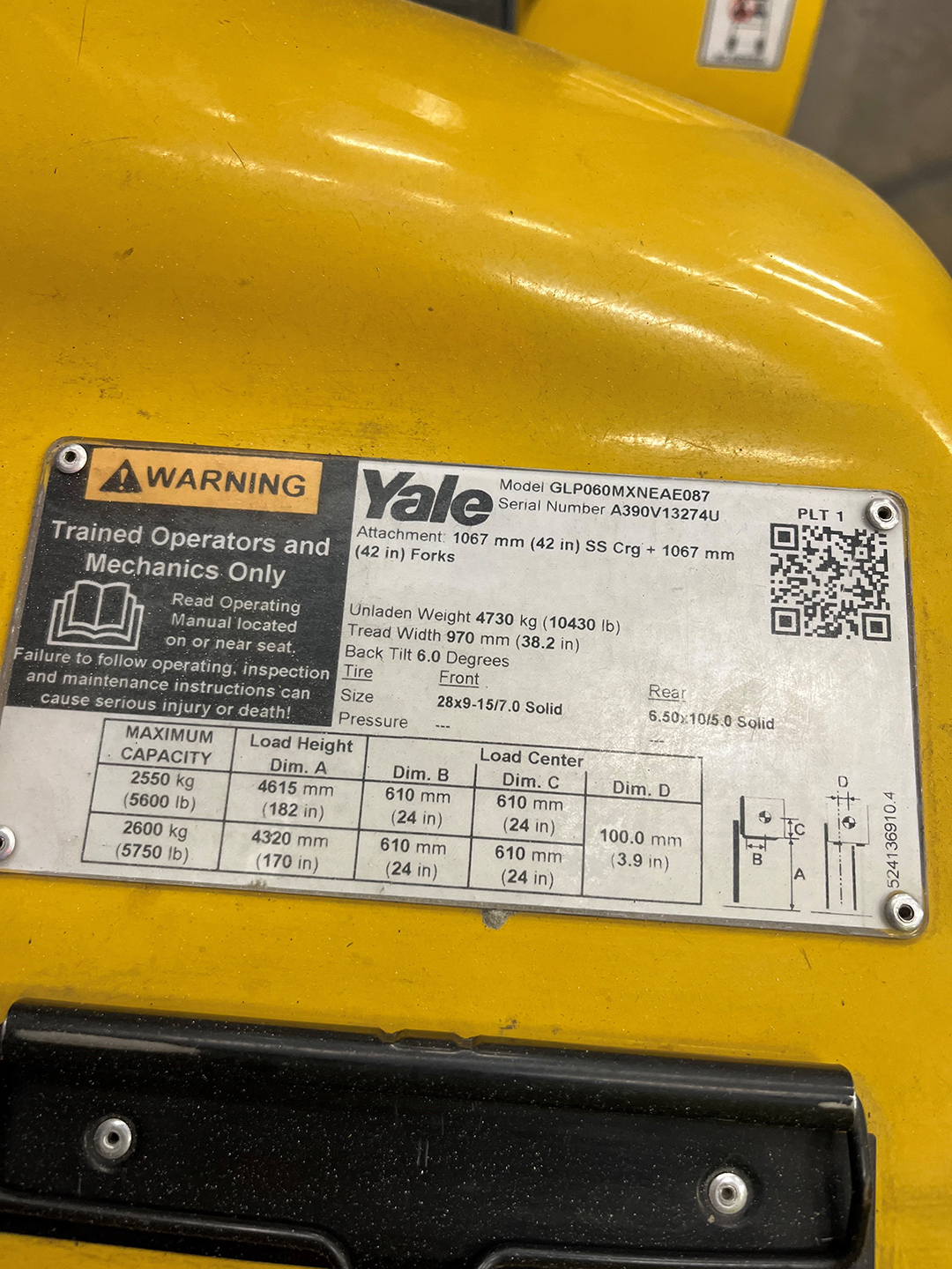Used 2020 Yale GLP060MXNEAE087 at Briggs Equipment in Houston, TX