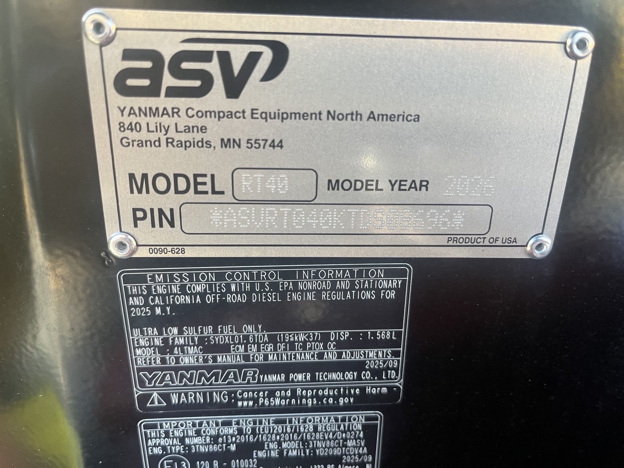 New 2025 ASV RT-40 at Briggs Equipment in Jacksonville, FL (JCB)