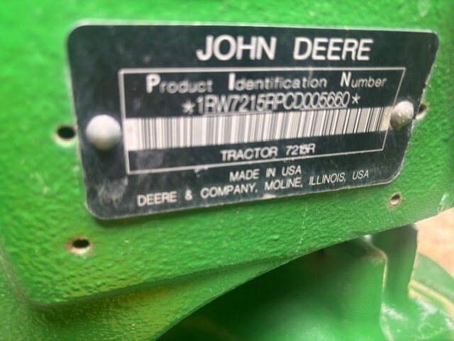 On Lot 2012 John Deere 7215R at Tri County Equipment Bad Axe, MI
