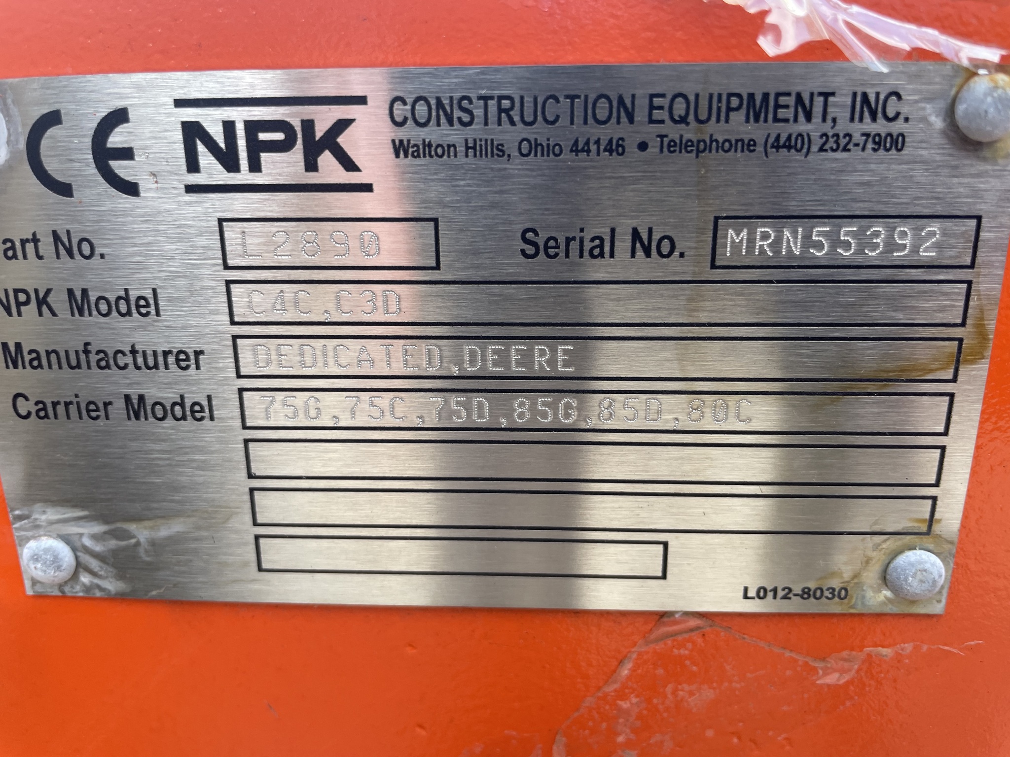 Compactor Bracket 75/85 Bracket for C4C Compactor - United Construction & Forestry