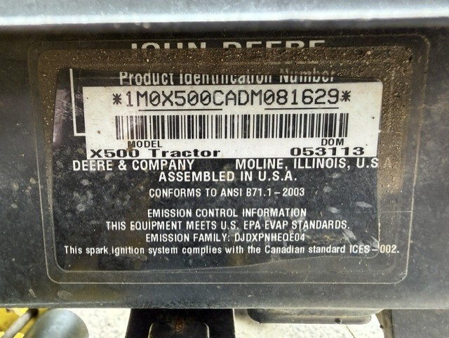 Used 2013 John Deere X500 at Tri County Equipment Auburn Hills, MI