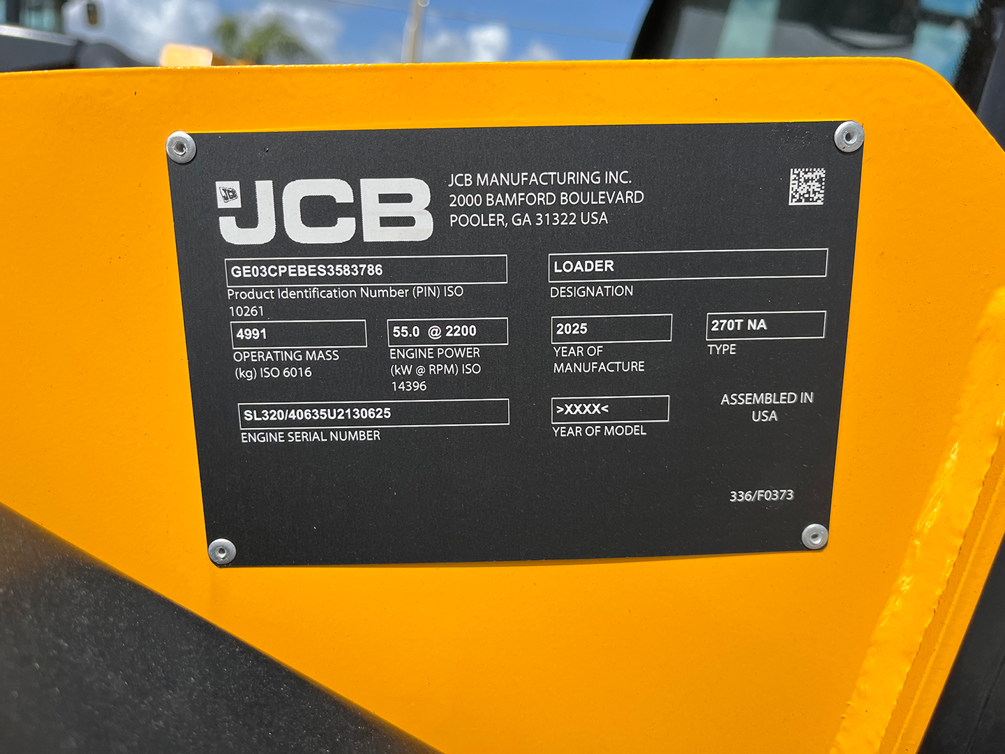  JCB 270T T4 at Briggs JCB Orlando, FL