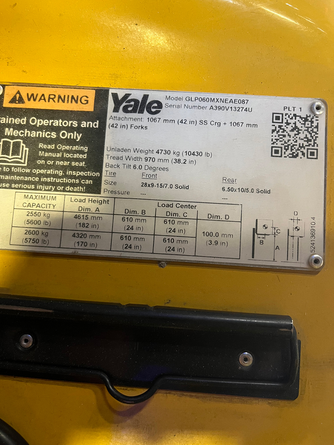 Used 2020 Yale GLP060MXNEAE087 at Briggs Equipment in Houston, TX