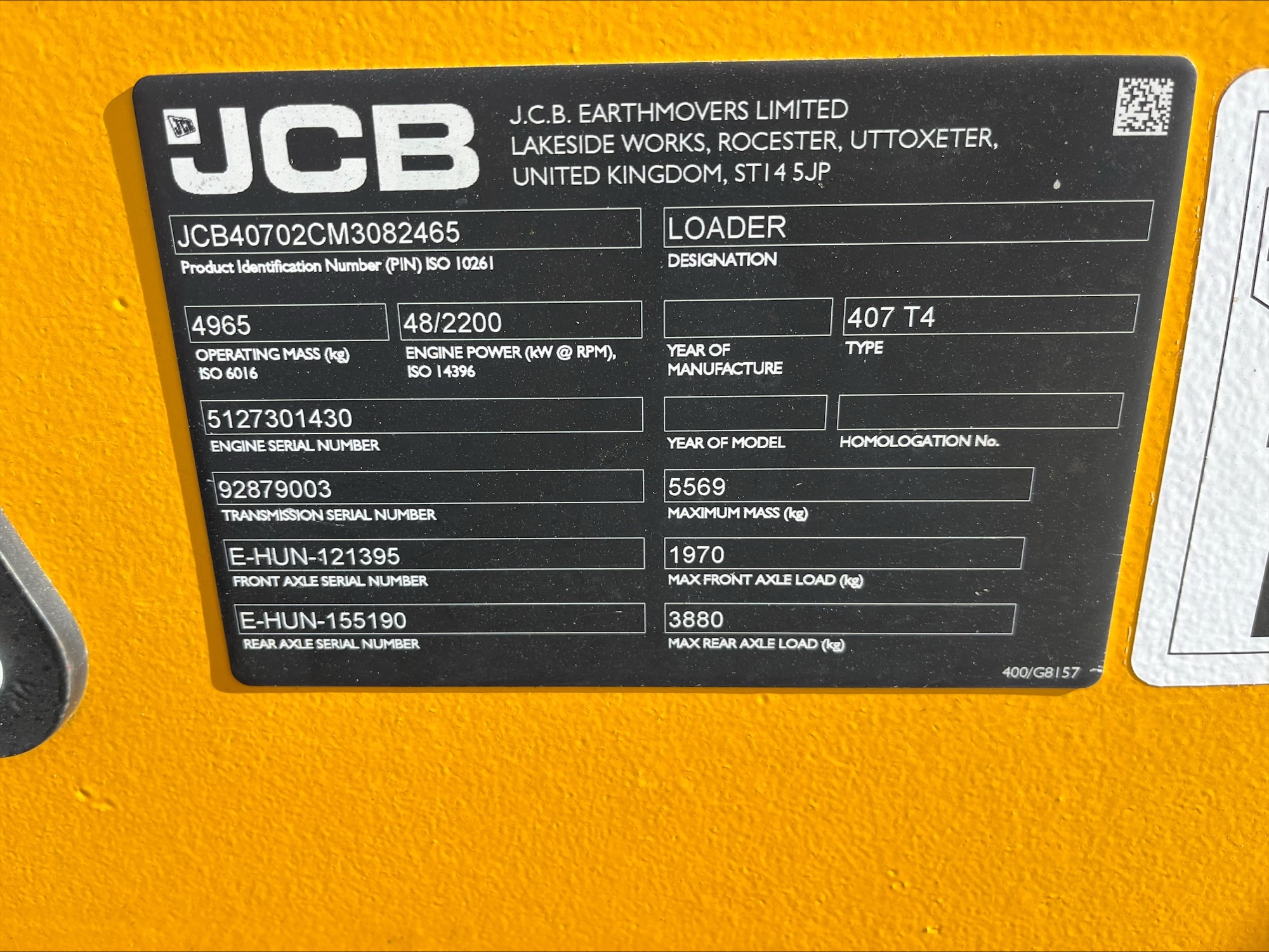  2021 JCB 407 T4 at Briggs JCB Orlando, FL