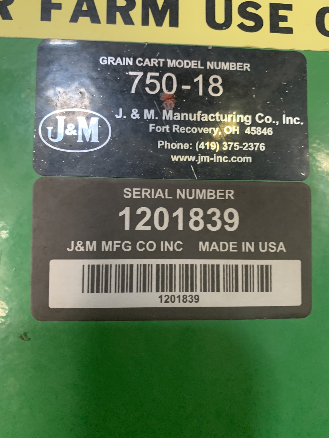  2012 J&m 750-18 at LandMark in Fairfield, NE