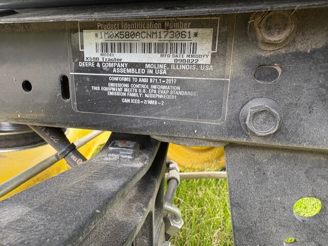 On Lot 2022 John Deere X580 at Tri County Equipment Caro, MI