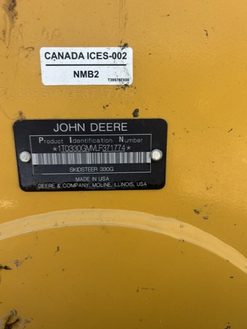 On Lot 2020 John Deere 330G at Tri County Equipment Bad Axe, MI