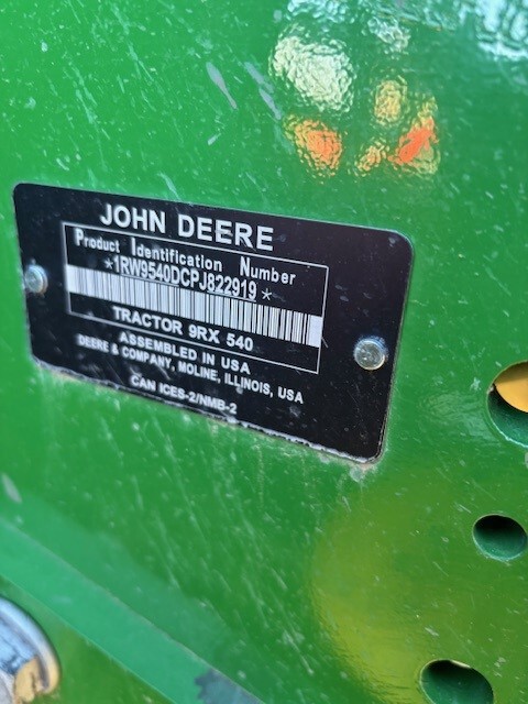 On Lot 2023 John Deere 9RX 540 at Tri County Equipment Bad Axe, MI