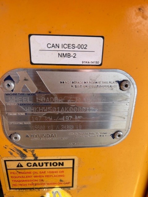 On Lot 2021 Hyundai HL955TM at Tri County Equipment Marlette, MI