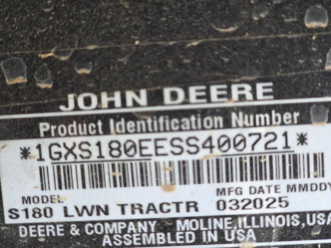 Pend Stk 2025 John Deere S180 at Tri County Equipment Burton, MI
