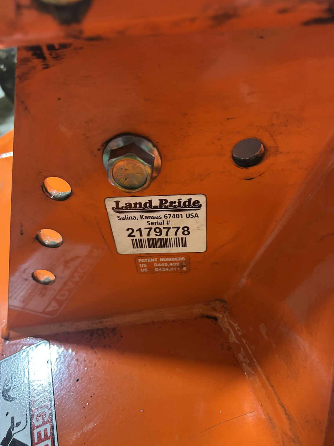 On Lot  Land Pride FDR1672 6' FINISH MOWER at Tri County Equipment Sandusky, MI