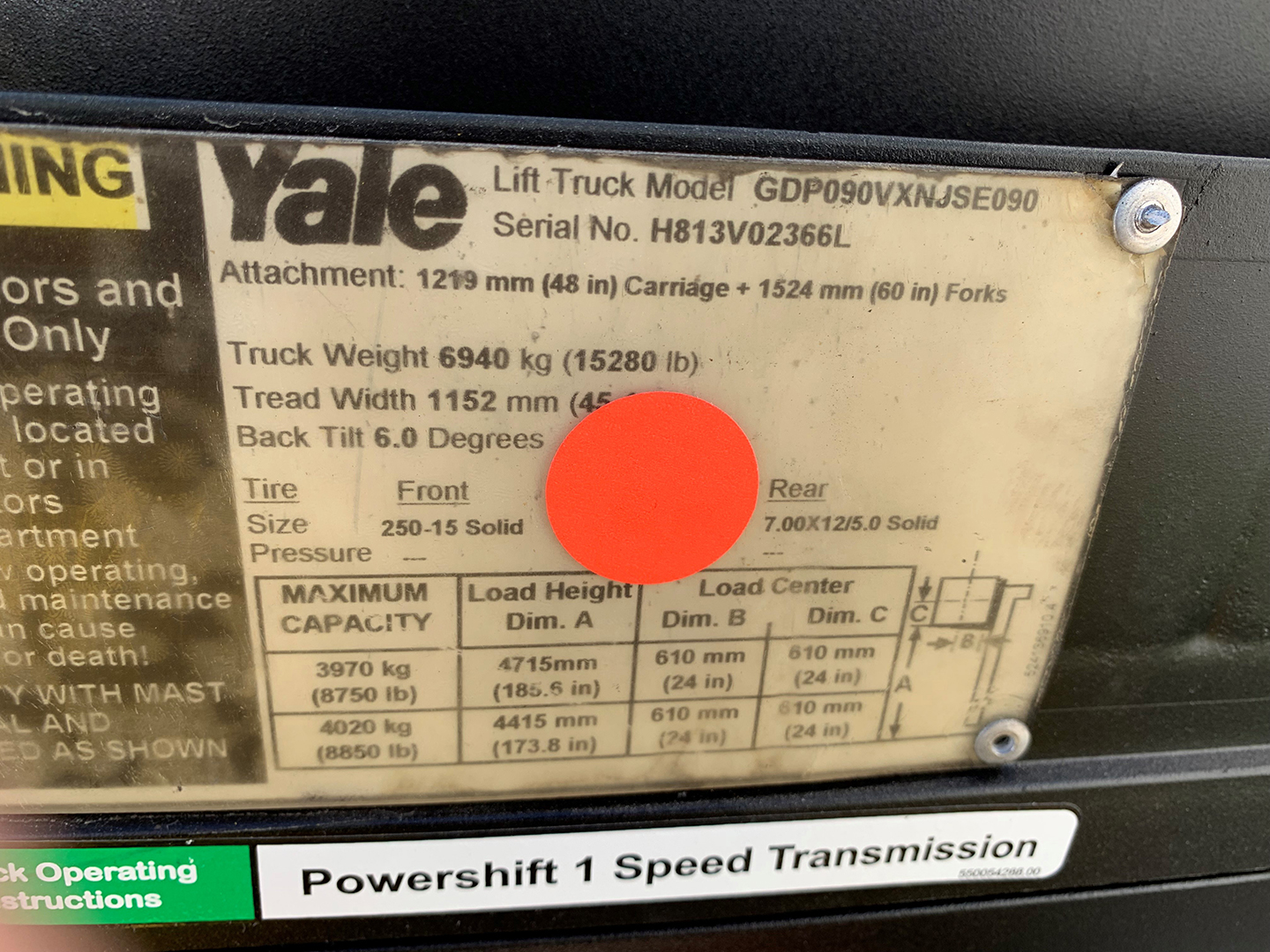 Used 2013 Yale GDP090VXNJSE090 at Briggs Equipment in New Orleans, LA