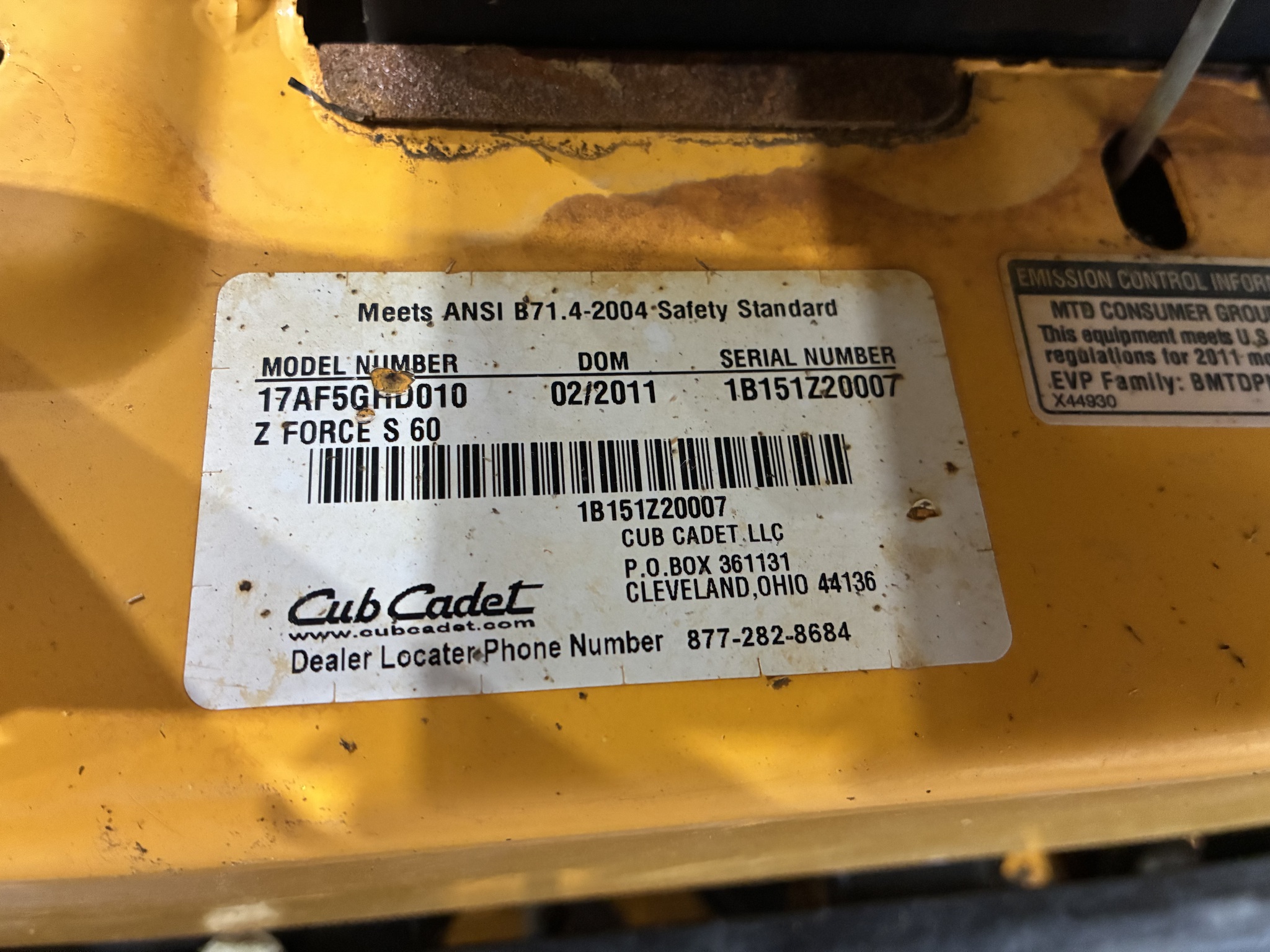  2011 Cub Cadet Z-Force S60 at LandMark in Hastings, NE