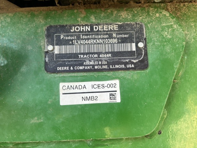 On Lot 2022 John Deere 4044R at Tri County Equipment Fenton, MI
