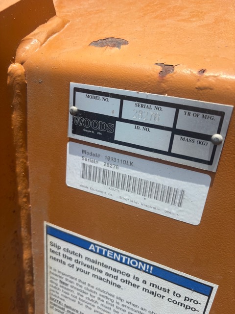 On Lot 2006 Woods S20CD FLAIL SHREDDER at Tri County Equipment Bad Axe, MI