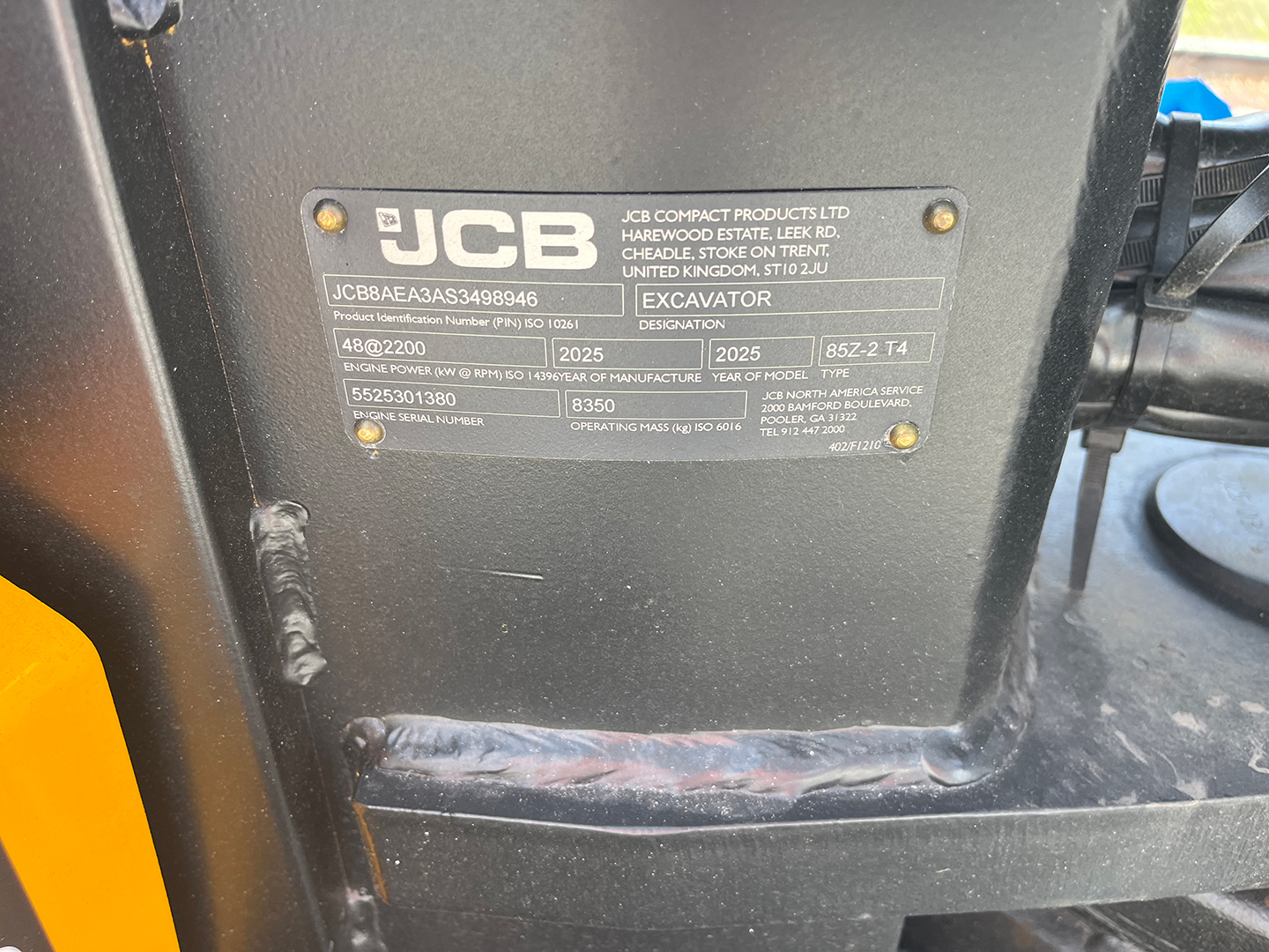 New 2025 JCB 85Z-2 at Briggs Equipment in Tampa, FL (JCB)