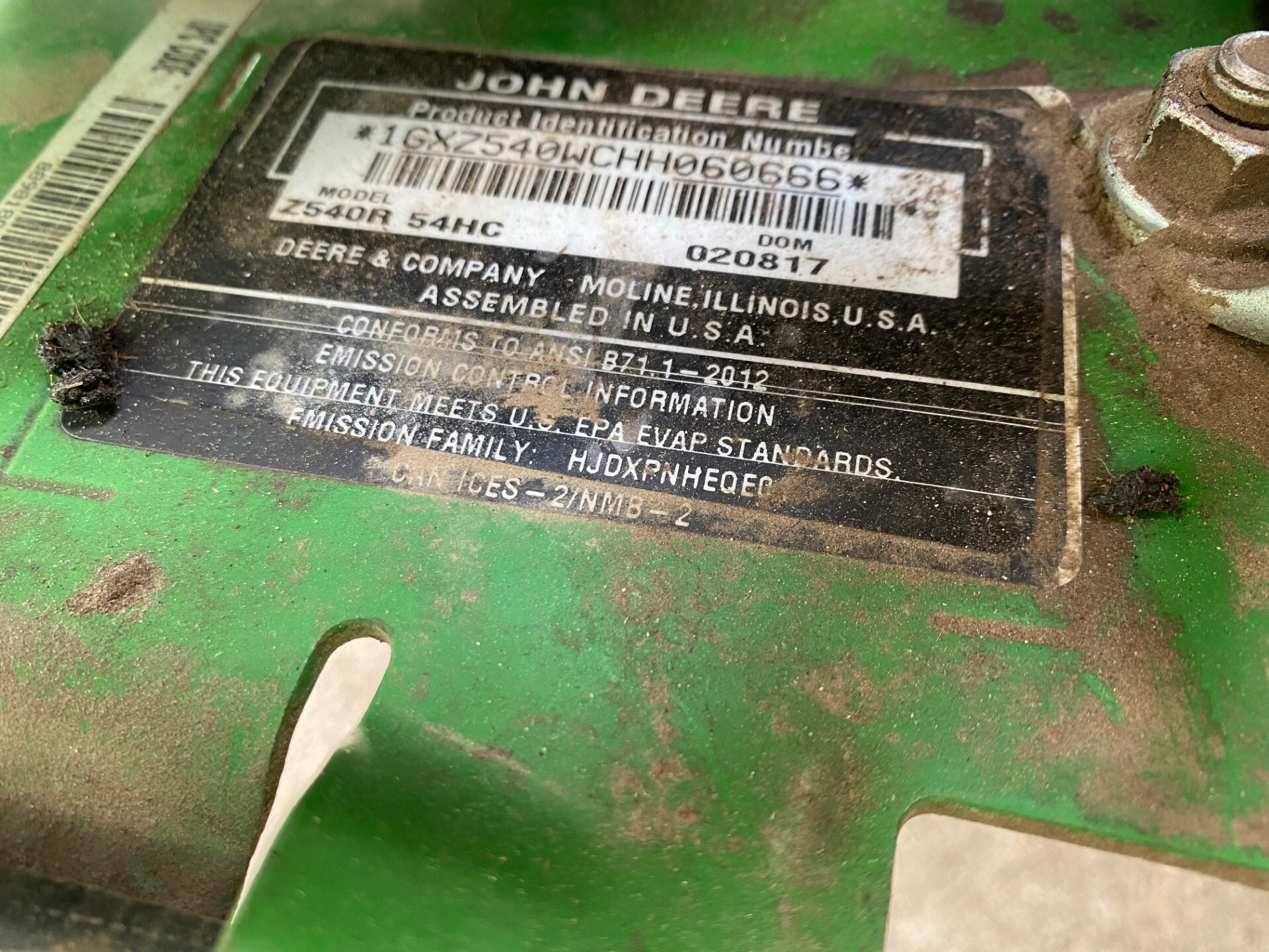 On Lot 2017 John Deere Z540R at Tri County Equipment Birch Run, MI