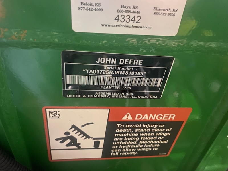  2025 John Deere 1725 at LandMark in Smith Center, KS