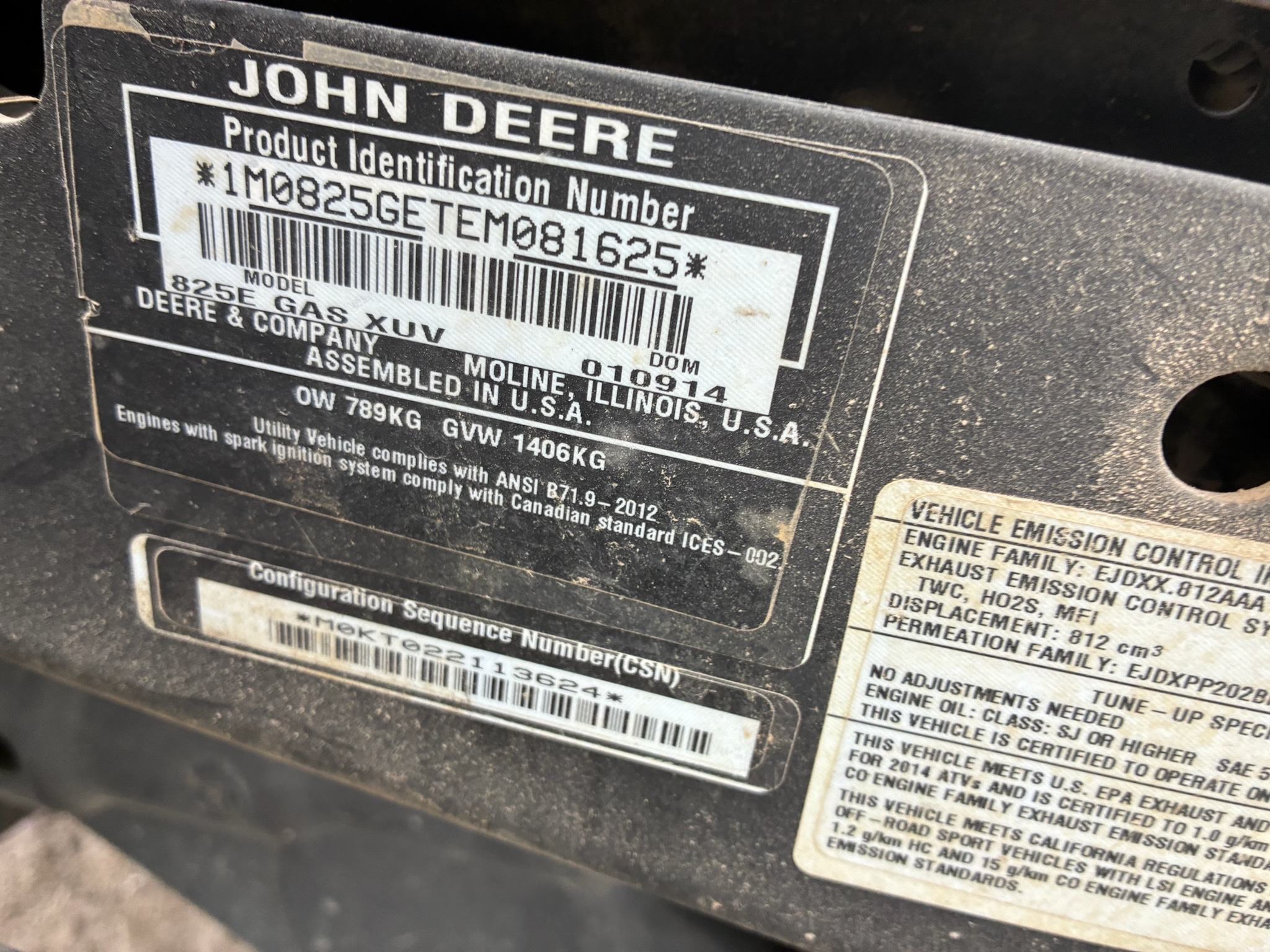  2014 John Deere XUV 825i Power Steering at LandMark in Marysville, KS