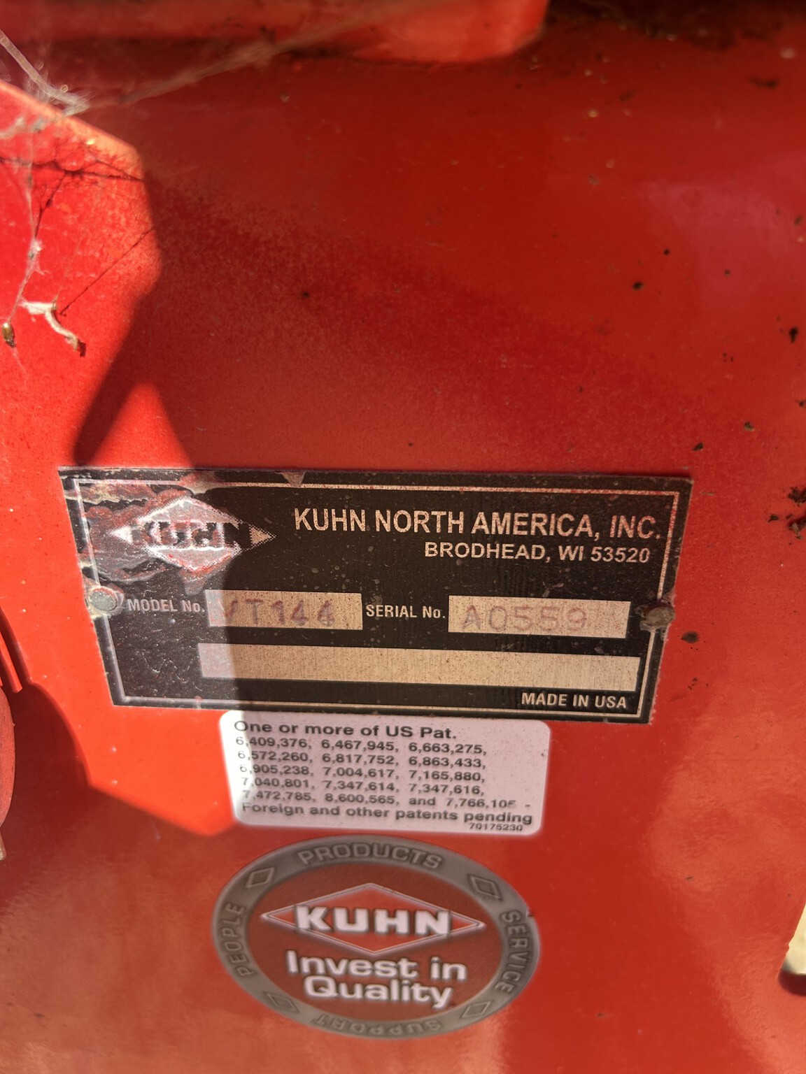 On Lot 2018 Kuhn VT144T at Tri County Equipment Marlette, MI