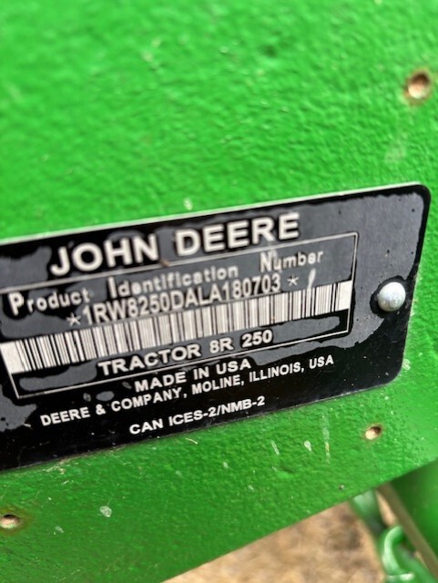 On Lot 2020 John Deere 8R 250 at Tri County Equipment Bad Axe, MI